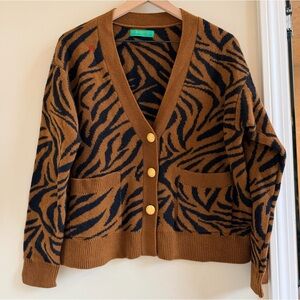 Clare V OSCAR CARDIGAN NWT retail $395
Brown & Black Zebra Merino Wool